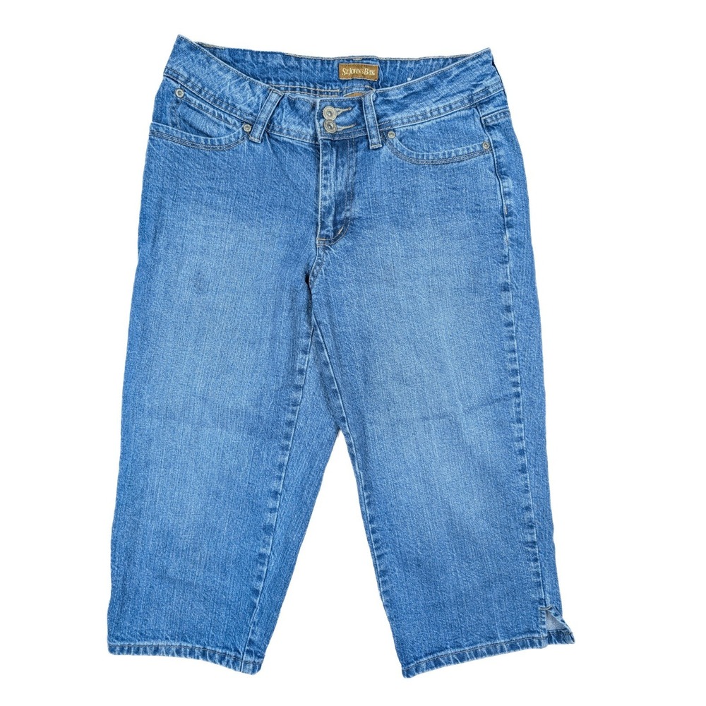 St. Johns‎ Bay Capri Blue Wash Denim Cropped Jean Women's Size 6